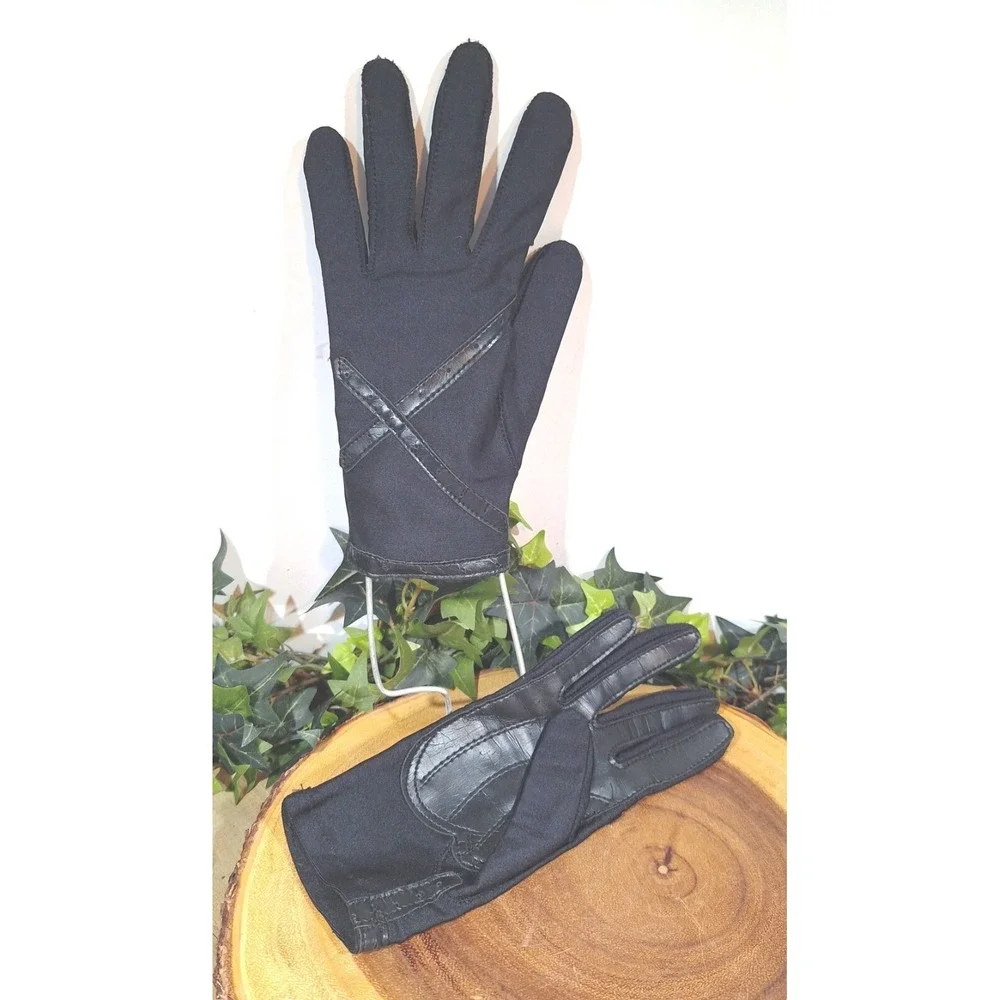 Women's Black Leather Cold Weather driving‎ Gloves One Size Fits All Landlovers